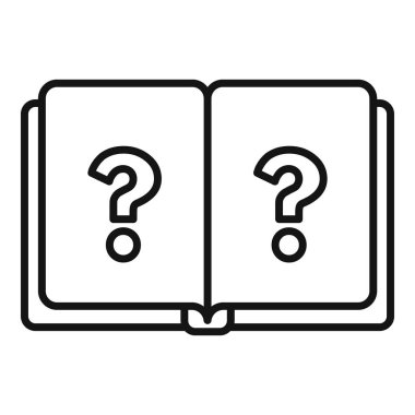 Bilgi ve cevap arayışını temsil eden soru işaretli bir kitap simgesi aç
