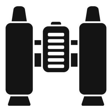 Açık uzayda yüzen güneş panelleri olan uzay istasyonu modülü