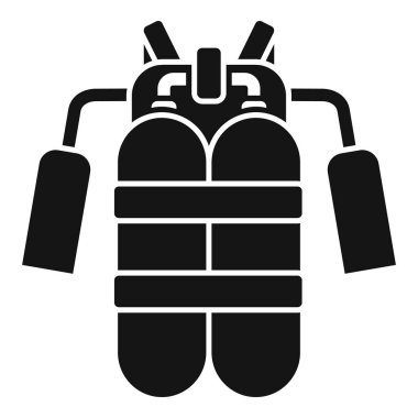 Skuba dalış takımlarının silueti. İki oksijen tankı var. Su altı keşifleri için mükemmel.