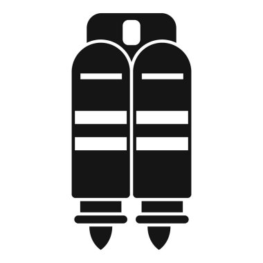 Aşırı uçuş deneyimi için çift jetpack 'in siyah katı simgesi