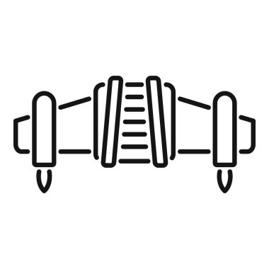 Bir jet motorunun çizgi sanat simgesi, havadaki itme ve itici uçakları üretmekten sorumlu dahili türbin bıçaklarını gösteriyor.