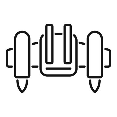 Bir jetpack 'in satır simgesi, ulaşım için bireysel uçan aygıtı temsil ediyor