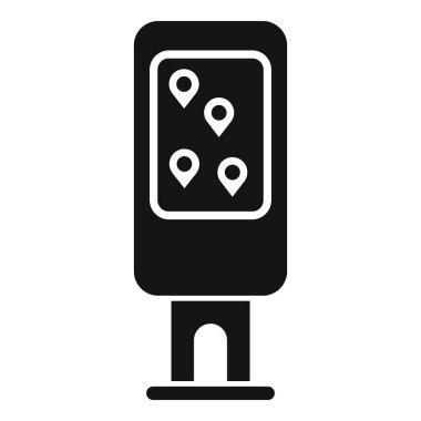 Şehir parkı navigasyon haritasının siyah beyaz simgesi