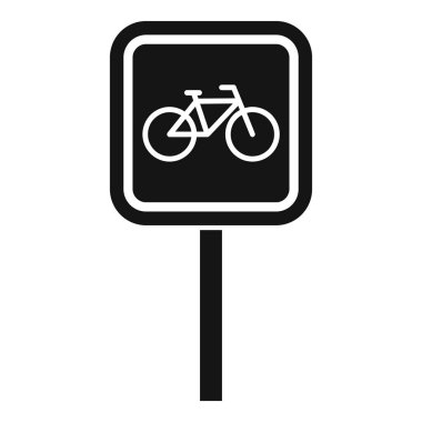 Bisiklet yolu ya da şeridi gösteren basit siyah beyaz bisiklet işareti