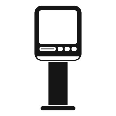 Boş bir ekran gösteren dijital bilgi kioskunun basit simgesi
