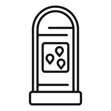 Ekranda birden fazla konum gösteren bir şehir navigasyon terminalinin satır çizimi