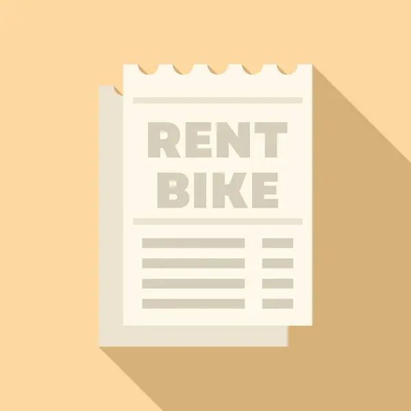 stock vector Rent bike contract agreement document with lines and space for signature for renting a bike