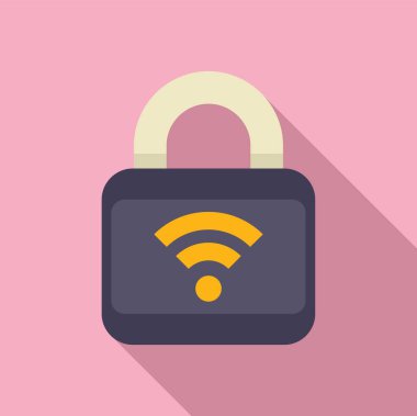 Güvenli kablosuz bağlantı ve veri korumasını temsil eden kablosuz ağ sembolü gösteren kapalı asma kilit