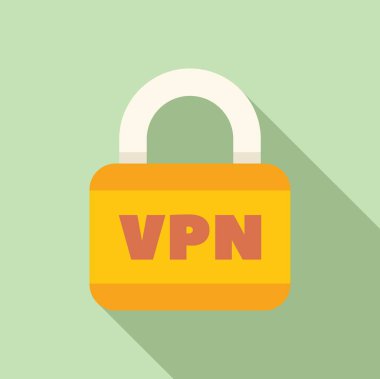 Çevrimiçi gizlilik için güvenli ve şifrelenmiş internet bağlantısını gösteren sarı asma kilit