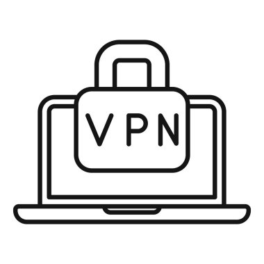 Güvenli internet bağlantısını sembolize eden asma kilitli bir vpn bildirimi gösteren basit bir simge