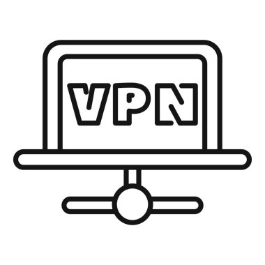 Bir vpn sunucusu üzerinden internete bağlanan dizüstü bilgisayar, çevrimiçi gizlilik ve güvenliği sağlar