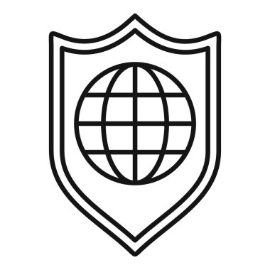 Shield küresel güvenlik kavramını temsil eden bir küreyi koruyor.