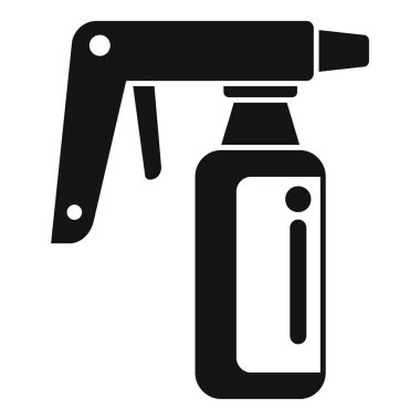 Temizlik ürünleri için siyah bir sprey şişesi silueti, temizlik işleri için ideal