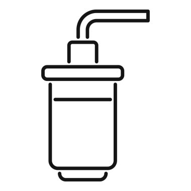 Su filtresi yuvasının giriş ve çıkış borusuyla basit simgesi