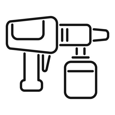 Bir elektrikli boya spreyinin çizgi çizimi, ev geliştirme, diy projeleri veya boyama işleri için mükemmel