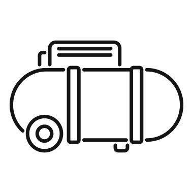 Mobil hava kompresörünün basit bir simgesi. Tek tekerli ve kolay ulaşım için kullanılabilir.