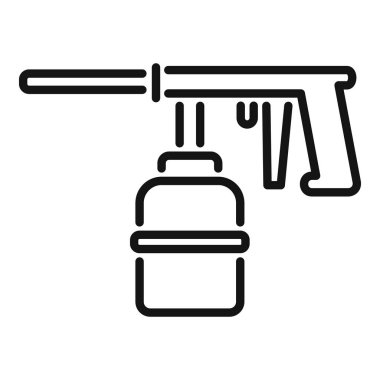 Bir tanka bağlı profesyonel sprey tabanca, boya, kaplama ve çeşitli endüstriyel uygulamalar için ideal.