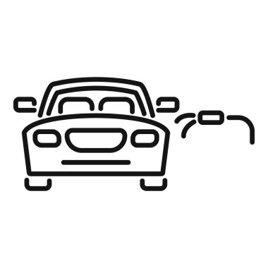 Halka açık şarj istasyonunda çalışan bir elektrikli arabanın çizgi resim simgesi