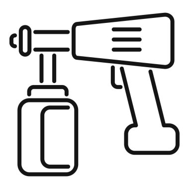Duvarları ve tavanları boyamak için tankı olan profesyonel elektrikli sprey tabanca.