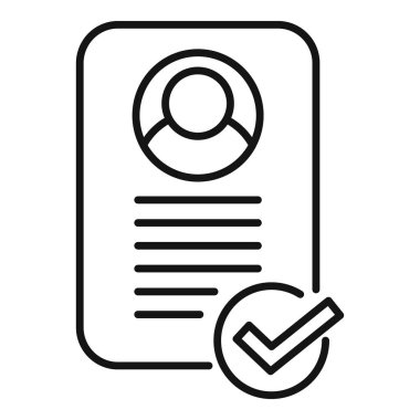 Bir İK yöneticisi tarafından onaylanan ve onaylanan bir iş başvurusu kavramını temsil eden basit bir simge