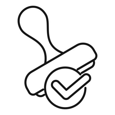 Geçerli bir onay işareti simgesi oluşturan bir pulun satır simgesi