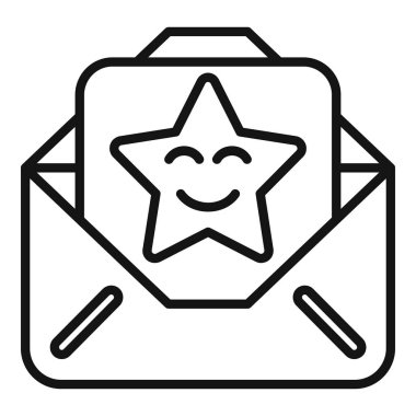 İçinde gülümseyen bir yıldız olan, olumlu geri bildirim ve müşteri memnuniyetini sembolize eden bir zarfı aç