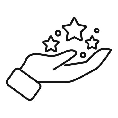 El, olumlu bir müşteri değerlendirmesi ya da derecelendirmeyi temsil eden bir grup yıldız tutuyor.