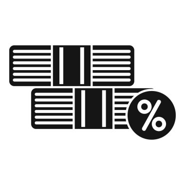 Para nakdi kavramını temsil eden siyah sembol, finans ve ekonomi görselleştirmeleri için kullanışlı