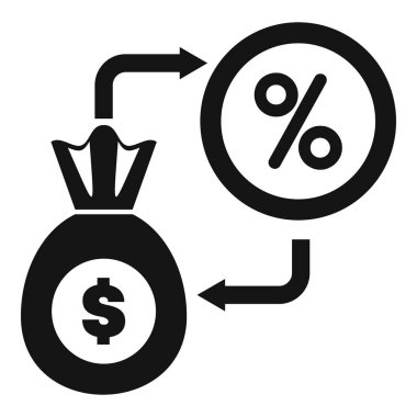 Finansal işlemleri, yatırımı ve yatırım kavramının geri dönüşünü gösteren yüzdelik sembolle para çantası alışverişi