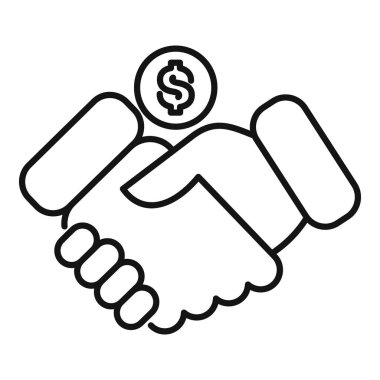 İş anlaşması, iki işadamı para altında el sıkışıyor.