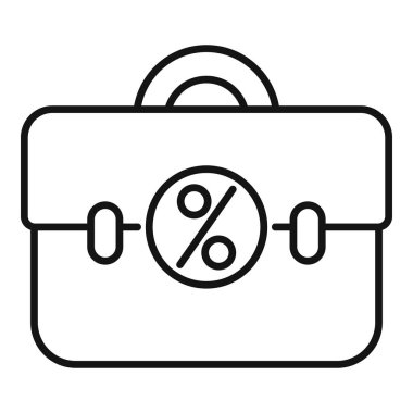 Kredideki faiz oranını temsil eden yüzde sembolü gösteren bir iş dosyasının basit çizgisi çizimi