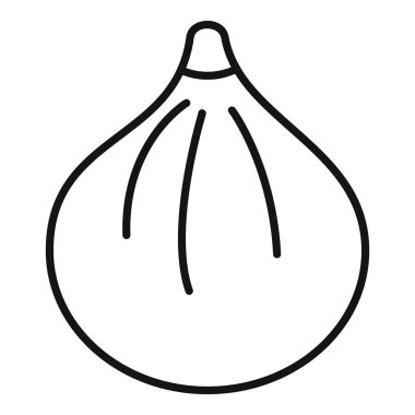 Basit bir siyah beyaz çizgi çizimi, ikonik şeklini vurguluyor.