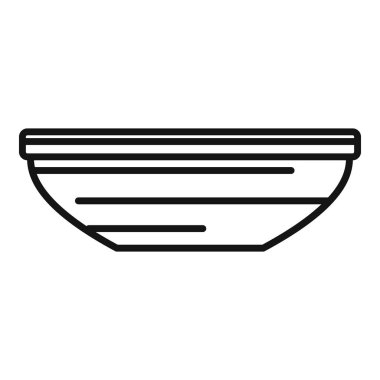 Boş bir kasenin basit çizgi simgesi, yemek, yemek ve mutfak eşyaları ile ilgili projeler için mükemmel.