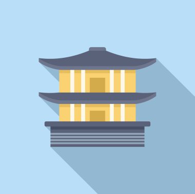 Geleneksel Budist tapınak mimarisinin sergilendiği huzurlu Asya tapınağı minimalist bir zemin karşısında dimdik ayakta duruyor.