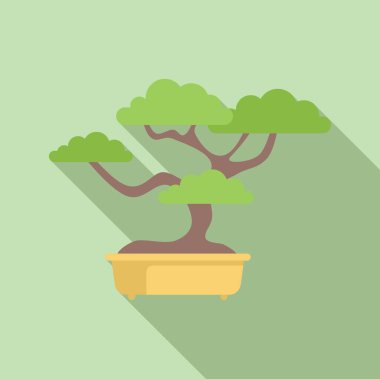 Tencerede yeşil yapraklar büyüyen küçük bonsai ağacı.