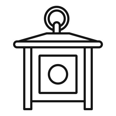 Yuvarlak saplı bir fener içeren minimalist illüstrasyon, ışığı, rehberliği ve aydınlığı sembolize eder