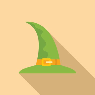 Turuncu kemerli yeşil cadı şapkası Cadılar Bayramı projeleri için mükemmel bir gölge.