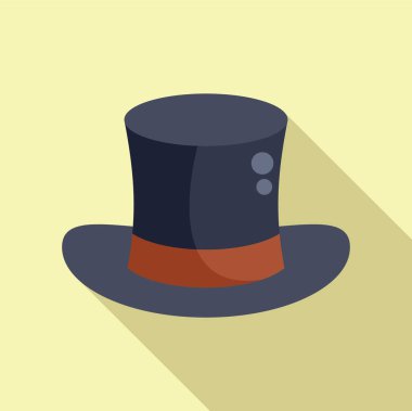 Klasik silindir şapka, kahverengi kurdeleli ve iki dekoratif noktalı, uzun bir gölge yaratıyor.