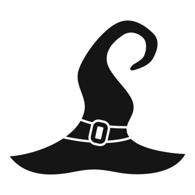 Cadılar Bayramı kostümleri veya sihirli çizimler için tokalı siyah cadı şapkası