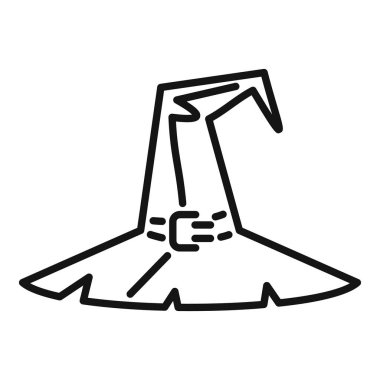 Geniş kenarlı bir toka ile basit bir cadı şapkası çizimi, cadılar bayramı projeleri için mükemmel