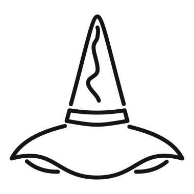 Klasik bir cadı şapkasının basit bir çizgisi. Cadılar Bayramı projeleri için mükemmel. Ya da sihirli bir dokunuşa ihtiyaç duyan herhangi bir tasarım için.