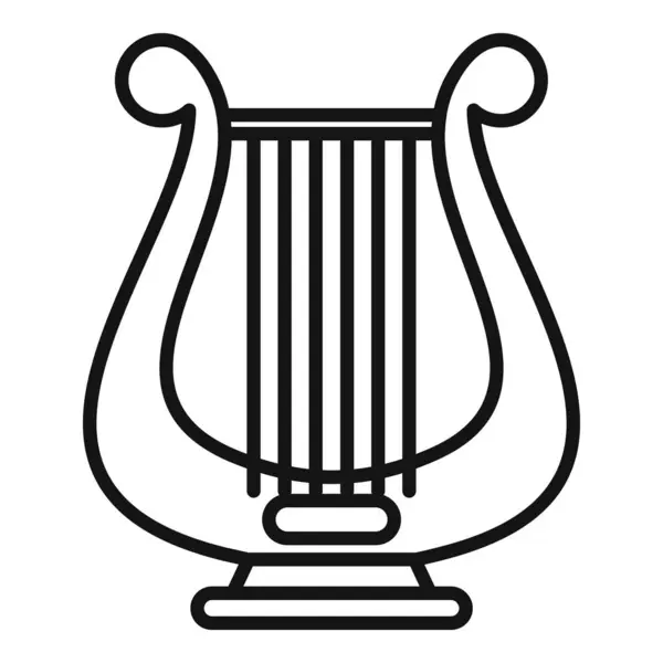 stock vector Line drawing of a lyre, a stringed musical instrument used in ancient greece