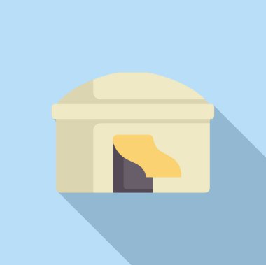 Buğday tohumları için tahıl depolama siloları düz tasarım tarzında tarla depolama illüstrasyonunda