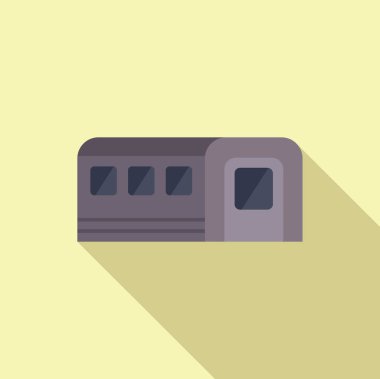 Modern tren vagonu düz tasarımla uzun gölgeli giriş yapıyor.