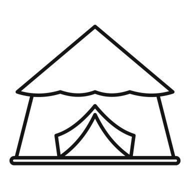 Kamp çadırının basit çizimleri, açık hava keşiflerini ve doğayla bağ kurmanın zevklerini sembolize ediyor.