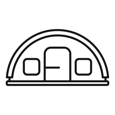 Uçak depolamak ve muhafaza etmek için geniş bir hangar binasının çizgi çizimi