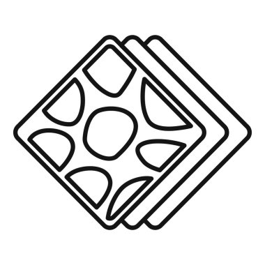 Üst üste istiflenmiş kaldırım levhalarının basit çizimi