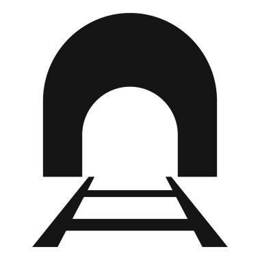 Bir demiryolu tünelinin siyah beyaz silueti sonunda ışığa çıkıyor.