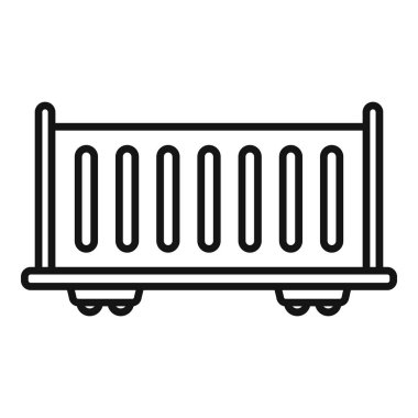 Küresel ticaret ve taşımayı temsil eden bir yük konteynırı taşıyan bir tren vagonunun çizimi