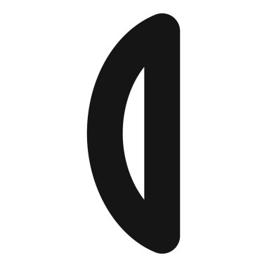 Beyaz arka planda siyah yuvarlak bir şeklin basit, minimalist çizimi